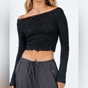 Lapidus Long Sleeve crop Top Black